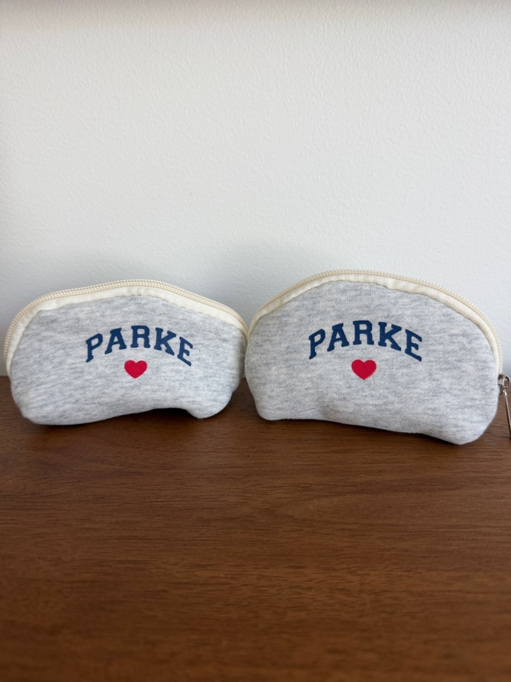 Two NEW Parke Claw Clip Zipper Pouches